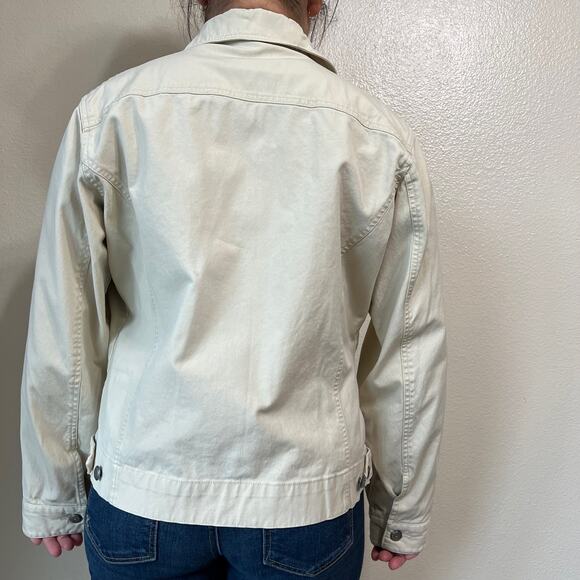 Sorel Button Up Twill Jacket Womens Size Medium Garden Beige Canvas Denim - Picture 2 of 7
